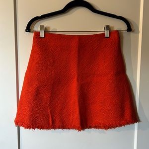 Zara Orange Tweed Mini Skirt